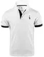 GLESTORE Herren Poloshirt Einfarbig Basic Kurzarm Polohemd T1-Weiß M