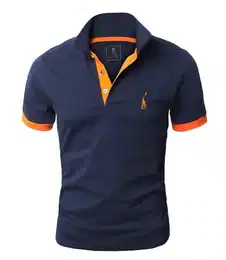 Poloshirt Herren Männer Hemd Herren Kurzarm Giraffe Stickerei T-Shirt Sommer Golf Marine M