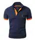 GLESTORE Poloshirt Herren Männer Hemd Herren Kurzarm Giraffe Stickerei T-Shirt Sommer Golf Marine M
