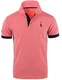GLESTORE Herren Poloshirt Einfarbig Basic Kurzarm Polohemd T1-Rosa M