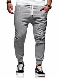 . Herren Lange Trainingshose Jogging-Hose Sport-Hose Basic 60-0341 Hellgrau M