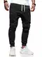 behype. Herren Lange Trainingshose Jogging-Hose Sport-Hose Basic 60-0341 Schwarz L