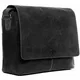 SID & VAIN XL Messenger Bag mit 15  Laptop-Fach echt Leder Spencer groß Businesstasche Laptoptasche Umhängetasche Ledertasche Herren schwarz
