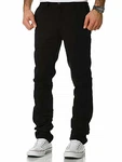 Amaci&Sons Herren Regular Slim Stretch Chino Hose Fit 7009-10 Schwarz