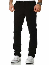 Herren Regular Slim Strech Chino Hose Fit 7009-10 Schwarz W29/L32