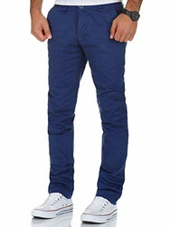 Amaci&Sons Herren Regular Slim Stretch Chino Hose Fit 7009-10 Blau
