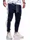 behype. Herren Lange Trainingshose Jogging-Hose Sport-Hose mit Side-Stripe 60-0351 Navy M