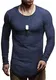 Leif Nelson Herren Pullover Rundhals-Ausschnitt Schwarzer Männer Longsleeve dünner Pulli Sweatshirt Langarmshirt Crew Neck Jungen Hoodie T-Shirt Langarm Oversize; Größe M; Dunkel Blau