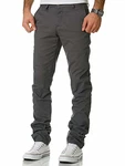 Amaci&Sons Herren Regular Slim Stretch Chino Hose Fit 7009-10 Dunkelgrau