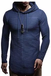 Leif Nelson Herren Kapuzenpullover Slim Fit Basic Kapuzenshirt LN6300 weißer/schwarzer/Dunkel Blau