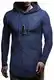 Leif Nelson Herren Kapuzenpullover Slim Fit Baumwolle-Anteil Basic weißer Männer Hoodie Kapuzenshirt Pulli Langarm Jungen schwarzer Pullover-Shirt mit Kapuze LN6300 Dunkel Blau Medium