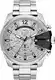 Diesel Herren Mega Chief Chronograph, 51 mm Gehäusegröße Edelstahluhr