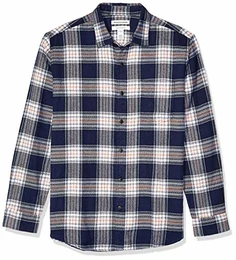 Herren Flanellhemd, Blue/Red Tartan, Medium
