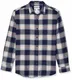 Amazon Essentials Herren Flanellhemd, Blue/Red Tartan, Medium
