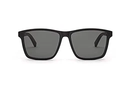 TAKE A SHOT – Große eckige Holz-Sonnenbrille Herren, Holz-Bügeln und Kunststoff-Rahmen, UV400 Schutz, rückentspiegelte Gläser - Tomte