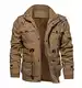 TACVASEN Herren Fleecejacke Winterjacke Parker Warme Armee Militärt Gefütterte Übergangsjacke (XL, Khaki)