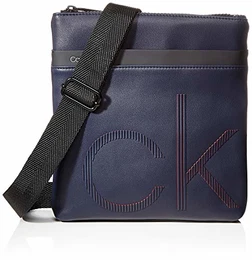 Herren Ck Up Flat Crossover Schultertasche, Blau (Navy), 1x1x1 cm