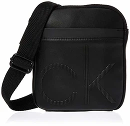 Herren Ck Up Mini Reporter Schultertasche, Schwarz (Black), 18x17x2cm