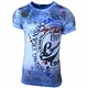 Herren Used Look Rundhals T-Shirt Kurzarm Hemd Slim Fit Design Fashion 15045, Größe:S, Farbe:Blau