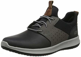 Herren Delson Axton Sneakers, Black Gray Leather, 41 EU