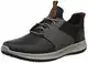Skechers Herren Delson Axton Sneakers, Black Gray Leather, 41 EU