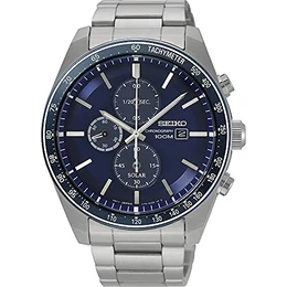 Seiko Solar Chronograph Herren-Uhr Edelstahl mit Metallband SSC719P1