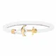 PAUL HEWITT Anker Armband Damen PHREP Lite - Leder Armband (Weiß), Armband mit Anker Schmuck aus Edelstahl (Gold)