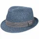 Stetson Reidton Toyo Trilby Strohhut Herren - Melierter Hut mit Garniturband - Sonnenhut aus Toyo-Stroh - Herrenhut - Sommerhut Frühjahr/Sommer - Trilbyhut blau S (54-55 cm)