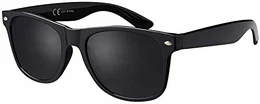 La Optica Original UV400 CAT 3 CE Unisex Sonnenbrille - Farben, Einzel-/Doppelpacks, Verspiegelt, Einzelpack Glänzend Schwarz (Gläser: Grau), 53