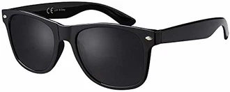 La Optica B.L.M. Sonnenbrille UV400 CAT 3 Retro Vintage Nerd Schwarz/Grau