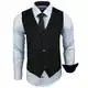 Subliminal Mode – Bügelfrei Weste + Hemd + Krawatte Herren Kragen zweifarbig Uni Langarm Slim Business Geschenkidee RN33 Gr. M, Light Blue