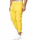 OneRedox Herren   Jogginghose   Trainingshose   Sport Fitness   Gym   Training   Slim Fit   Sweatpants Streifen   Jogging-Hose   Stripe Pants   Modell 5000C Gelb M