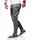 behype. Herren Cargohose Chinohose Jogger Jeans-Hose Stretch Stoffhose Freizeithose mit Gummibund 80-8393 Dunkelgrau W34