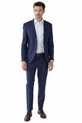 Steffen Klein Herren 2-Teiliger Slim Fit Business Anzug Schwarz/Hellblau/Dunkelblau/Blau