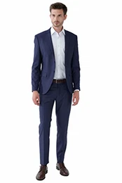 Herren 2-Teiliger Slim Fit Business Anzug Smoking 2-Knopf Sakko