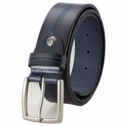 Leder-Gürtel Herren, Jeans-Gürtel Herren 40 mm breit, Gürtel-Herren Vollrindleder blau, Farbe/Color:blau, Size US/EU:Bundweite 90 cm Gesamtlänge 105 cm W 35.5 L