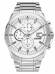 Herren Multi Zifferblatt Quarz Uhr mit Edelstahl Armband SO-3758-MM