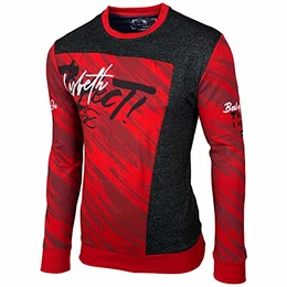 Herren Pullover Hoodie Sweatjacke Longsleeve Sweatshirt Jacke Langarm Kapuzenpullover Hoody Sweater 2628, Farbe:Rot_1, Größe:M