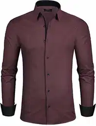 Herren Hemd, weinrot, Slim, M, SH335