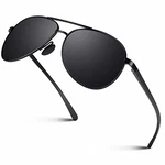 CGID Sonnenbrille Herren Pilotenbrille Polarisiert UV400 Schutz (M81) Schwarz