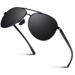 CGID Sonnenbrille Herren Pilotenbrille Polarisiert UV400 Schutz (M81) Schwarz