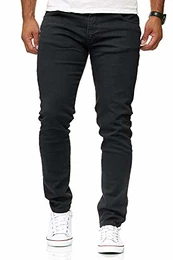 Red Bridge Herren Jeans Hose Slim-Fit Röhrenjeans Denim Colored (W32 L32, Schwarz)