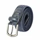 Miuno® Unisex Elastischer Strechgürtel mit Lederdetails Stoffgürtel Geschenkbox 2611 (90Bw.(100cm), Navyblau_004)