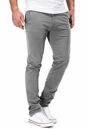 Chino Herren Slim fit Chinohose Stretch Designer Hose Neu 402 (32-32, 402 Hellgrau)