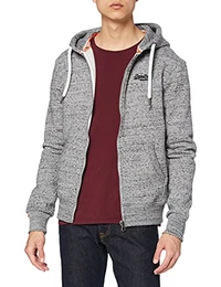 Herren Kapuzenpullover Orange Label Ziphood, Grau (Flint Grey), S