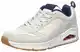 Skechers Herren UNO STACRE Sneaker, Off-White Leather/Pu/Trim, 43 EU