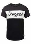 Blend Nero Herren T-Shirt Kurzarm Shirt Print Mit Streifen Und Rundhalsausschnitt Black (70155)