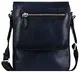 Bugatti Domus Kleine Leder Umhängetasche für Damen und Herren, Schultertasche Messenger Bag Kuriertasche, Blau