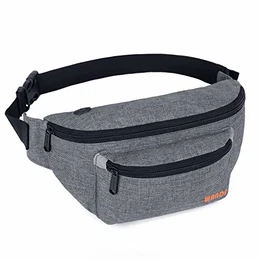 Gürteltasche Bauchtasche für Damen und Herren Einstellbare Bum Hüfte Hüfttasche für Sport Laufen Joggen Wandern (Grau-202)