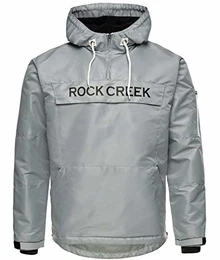 Herren Windbreaker Jacke Übergangsjacke Anorak Schlupfjacke Kapuze Regenjacke Winterjacke Herrenjacke Jacket H-167 Grau M